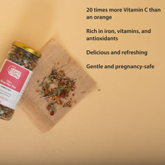 Rose Hip Tea, 100% Natural Origin, 125g for Immunity Boost, Calm Mind & Glowing Skin