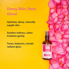 Damask Rose Water, 100% Natural, 100ml – Beats Dryness & Instantly Refreshes