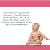 Organic Cotton Cloth Nappy โ Naturally Dyed & Reusable (Pack of 4pcs)