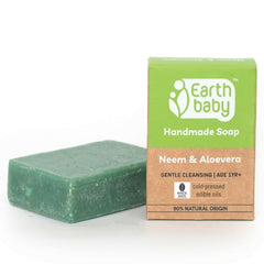 Handmade Neem & Aloe Vera Soap, For Kids 1 Year+, 90% Natural Origin (100g, 100g x 3) — Soothes Itchy Skin, Fights Rashes, Keeps Skin Soft
