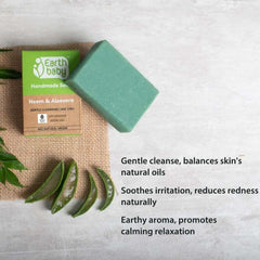 Handmade Neem & Aloe Vera Soap, For Kids 1 Year+, 90% Natural Origin (100g, 100g x 3) — Soothes Itchy Skin, Fights Rashes, Keeps Skin Soft