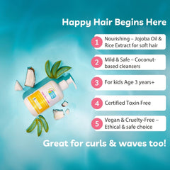 Kids Shampoo, 3 to 10 years, 95.88% Natural Origin, 275ml
