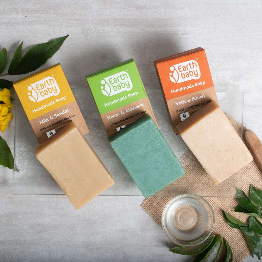 Natural Handmade Bath Soap Combo (100g x 3) — Gentle Cleansing, Soothing Care, No Nasty Stuff