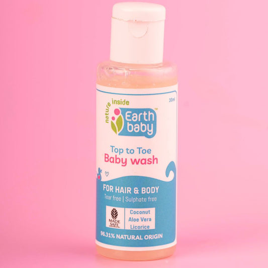 Top to Toe Baby Wash, 96.49% Natural Origin, 30ml – A Gentle Reset for Sensitive Baby Skin (Without the Tears)