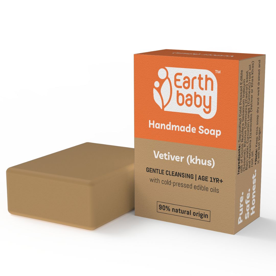 Handmade Vetiver (Khus) Soap, for kids 1 year and above