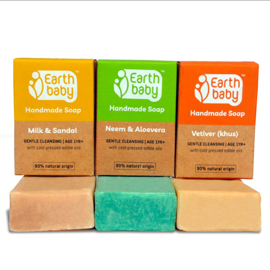 Natural Handmade Bath Soap Combo (100g x 3) — Gentle Cleansing, Soothing Care, No Nasty Stuff