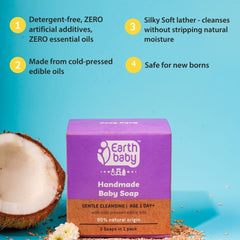 Handmade Baby Soap, for babies below 1 year, 90% Natural Origin