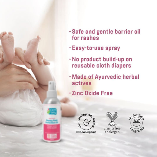 Ayurvedic Nappy Rash Protection Oil, 100% Natural Origin, 100 Ml – Fast relief for rashes (without messy creams or chemicals)