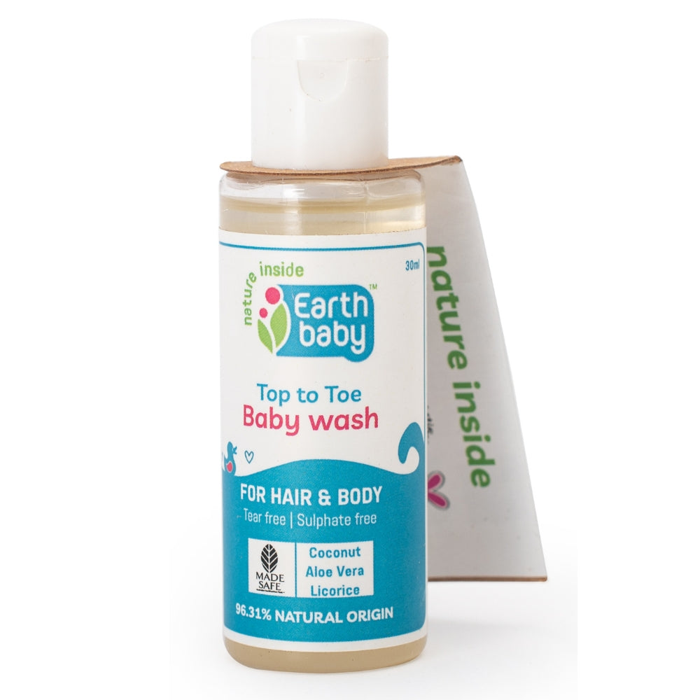 Top to Toe Baby Wash, 96.49% Natural Origin, 30ml – A Gentle Reset for Sensitive Baby Skin (Without the Tears)
