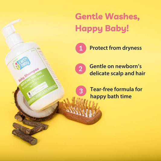 Baby Shampoo, 96.19% Natural Origin, 30ml — No More Frizz, Tears, or Dry Baby Hair