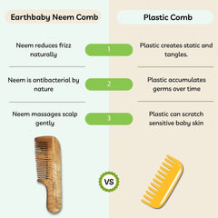 Neem Comb for Babies, soothes the scalp, detangles softly, and keeps irritation far away.