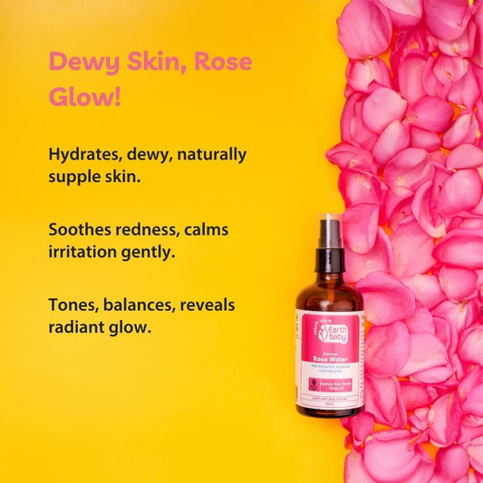 Damask Rose Water, 100% Natural, 20ml – Beats Dryness & Instantly Refreshes