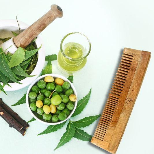 Neem Comb for Adults, soothes the scalp, detangles softly, and keeps irritation far away.