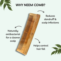 Neem Comb for Adults, soothes the scalp, detangles softly, and keeps irritation far away.
