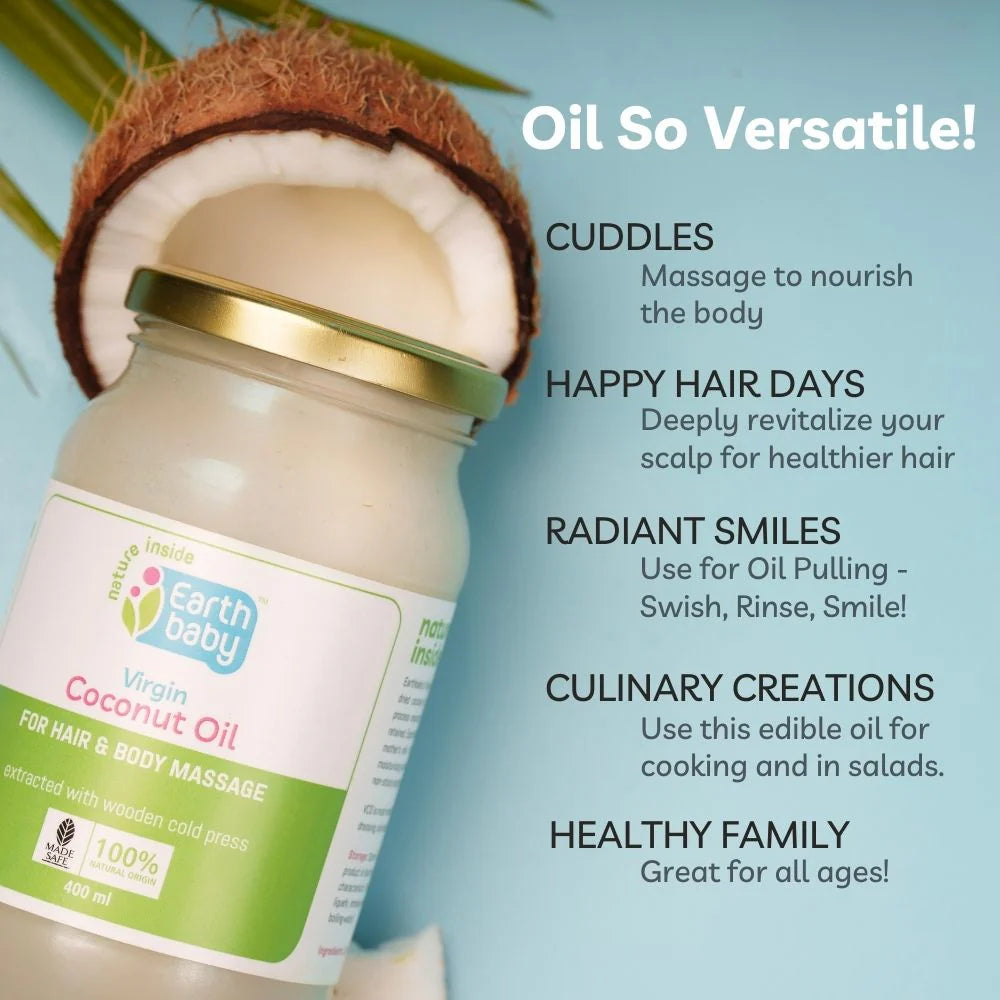 Virgin Coconut Oil, 100% Natural  (500ml, 100ml, 275ml) – Softens, Heals & Protects Naturally