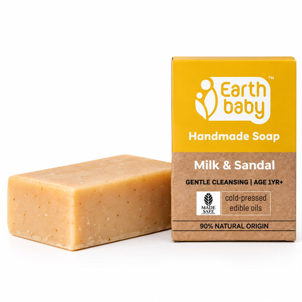 Handmade Milk & Sandal Soap, for kids 1 year and above, 90% Natural Origin