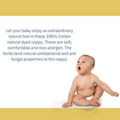 Organic Cotton Cloth Nappy – Naturally Dyed & Reusable (Pack of 4pcs)