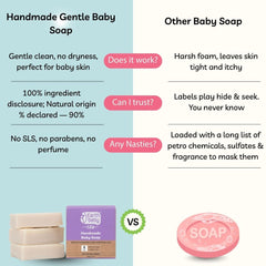 Handmade Baby Soap, for babies below 1 year, 90% Natural Origin