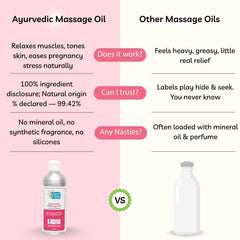Ayurvedic Massage Oil for New Moms, 100% Natural (275ml, 125ml) – Heals, Tones & Brings Your Glow Back