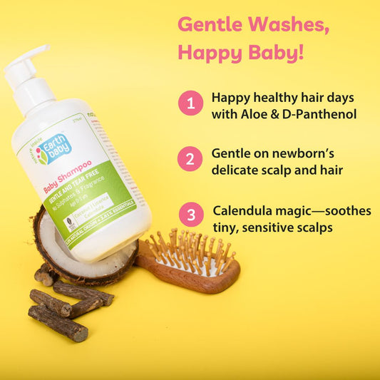 Baby Shampoo, 96.19% Natural Origin, 275ml — No More Frizz, Tears, or Dry Baby Hair